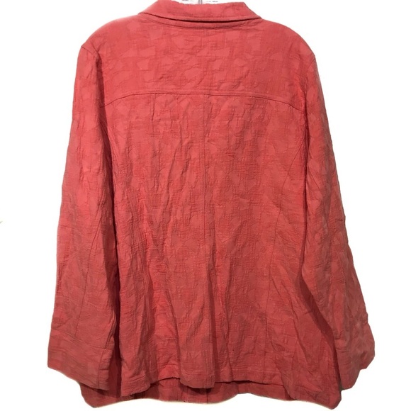 CJ‎ Banks coral peach button up jacket blazer 2X - Picture 5 of 8